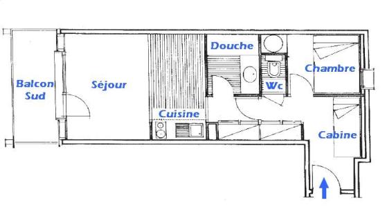 Vacances en montagne Appartement 2 pièces cabine 6 personnes (205) - Résidence Mont Blanc B - Les Saisies - Logement