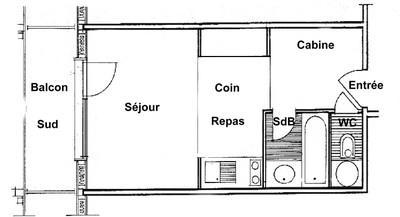 Vacances en montagne Studio cabine 4 personnes (212) - Résidence Mont Blanc B - Les Saisies - Logement
