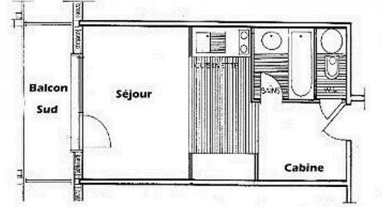 Vacances en montagne Studio coin montagne 5 personnes (314) - Résidence Mont Blanc C - Les Saisies - Plan