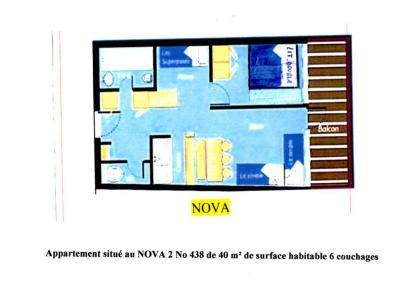 Holiday in mountain resort 2 room apartment cabin 6 people (0438) - Résidence Nova 2 - Les Arcs - Plan