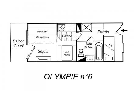 Vacances en montagne Studio cabine 4 personnes (006) - Résidence Olympie I - Méribel-Mottaret - Plan