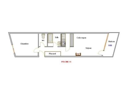 Urlaub in den Bergen 2-Zimmer-Appartment für 5 Personen (11) - Résidence Piscine - La Clusaz - Plan