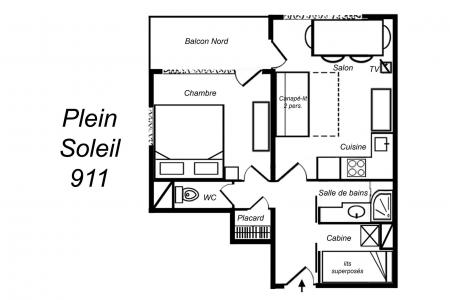 Vacances en montagne Appartement 3 pièces cabine 6 personnes (911) - Résidence Plein Soleil - Méribel-Mottaret
