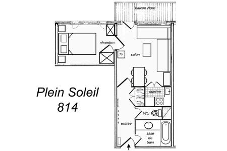 Vacances en montagne Appartement 2 pièces 4 personnes (814) - Résidence Plein Soleil - Méribel-Mottaret