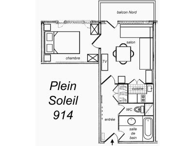 Каникулы в горах Апартаменты 2 комнат 4 чел. (914) - Résidence Plein Soleil - Méribel-Mottaret - план