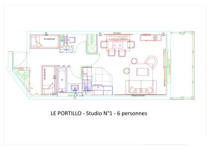 Vakantie in de bergen Studio bergnis 6 personen (P01) - Résidence Portillo - Gourette - Kaart