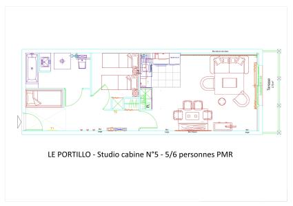 Vakantie in de bergen Studio bergnis 6 personen (P05) - Résidence Portillo - Gourette - Kaart