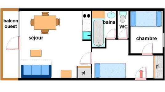 Urlaub in den Bergen 2-Zimmer-Appartment für 5 Personen (009) - Résidence Prés du Bois - Val Cenis - Plan