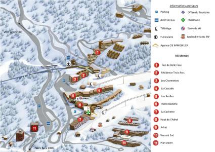 Wakacje w górach Apartament 3 pokojowy z alkową 8 osób (254) - Résidence Roc Belle Face C - Les Arcs - Plan