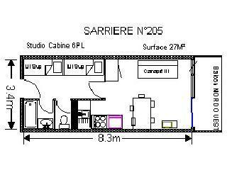 Wakacje w górach Studio 6 osób (SAR205) - Résidence Sarrière - Gourette - Plan