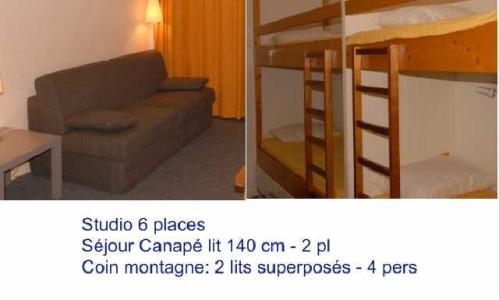 Vakantie in de bergen Studio 6 personen (SAR205) - Résidence Sarrière - Gourette - Stapelbedden