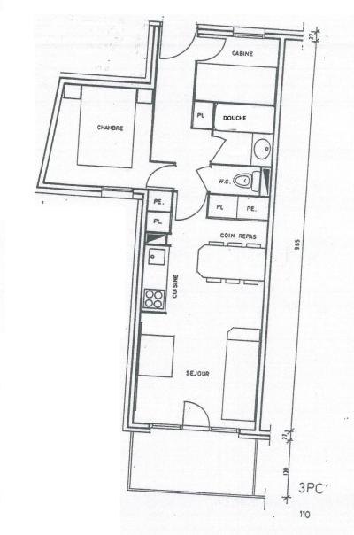 Каникулы в горах Апартаменты 3 комнат 6 чел. (110) - Résidence Sextant - Montchavin La Plagne