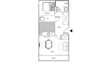 Vacaciones en montaña Apartamento 2 piezas para 4 personas (1) - Résidence Trois Marches Bat C - Méribel - Plano