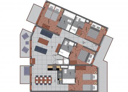 Каникулы в горах Апартаменты 5 комнат 8 чел. (2) - Résidence Trolles Prestige - Saint Martin de Belleville - план