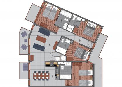 Каникулы в горах Апартаменты 5 комнат 8 чел. (3) - Résidence Trolles Prestige - Saint Martin de Belleville - план