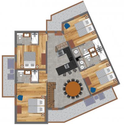 Wakacje w górach Apartament duplex 8 pokojowy 12 osób (5) - Résidence Trolles Prestige - Saint Martin de Belleville - Plan