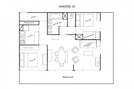 Vacances en montagne Appartement 3 pièces 6 personnes (034) - Résidence Vanoise - Méribel-Mottaret