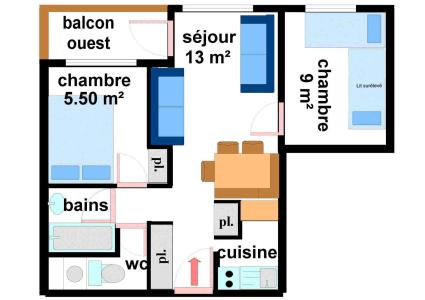 Vacances en montagne Appartement 3 pièces 7 personnes (CA0014) - Résidences du Quartier Napoléon - Val Cenis - Plan