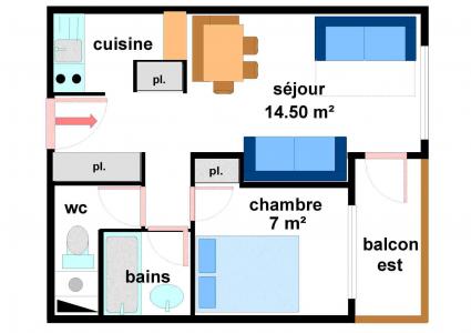 Vacances en montagne Appartement 2 pièces 5 personnes (033) - Résidences du Quartier Napoléon - Val Cenis - Plan