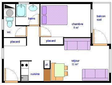 Vacaciones en montaña Apartamento 2 piezas para 5 personas (AR27) - Résidences du Quartier Napoléon - Val Cenis - Plano