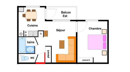 Vacances en montagne Appartement 2 pièces 5 personnes (B13) - Résidences du Quartier Napoléon - Val Cenis - Plan