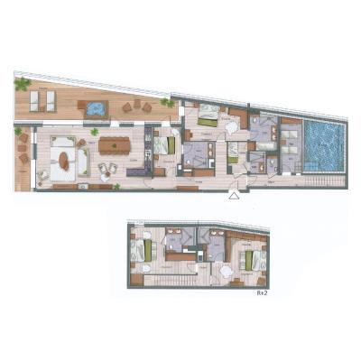 Vacances en montagne Appartement duplex 5 pièces cabine 8-10 personnes (S1) - Silverstone - Val d'Isère - Plan