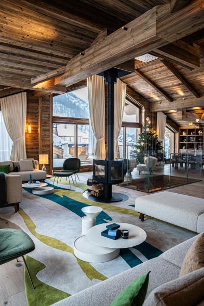 Vakantie in de bergen Appartement triplex 7 kamers cabine 17 personen (S7) - Silverstone - Val d'Isère - Woonkamer