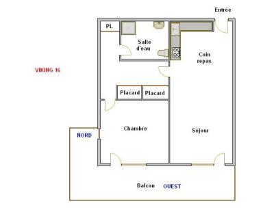 Каникулы в горах Апартаменты 2 комнат кабин 4 чел. (16) - VIKING - La Clusaz - план