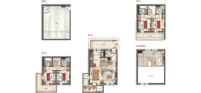 Wakacje w górach Domek górski 5 pokojowy 10 osób (YL1) - Yellowstone Lodge - La Tania - Plan